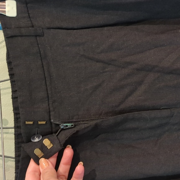 Old Navy Extra High Rise Taylor Wide Leg Trouser XL Tall Black Linen Pants - Picture 2 of 14